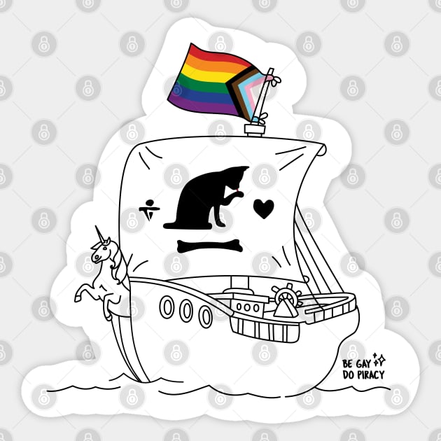 Be Gay, Do Piracy Sticker by AliensOfEarth